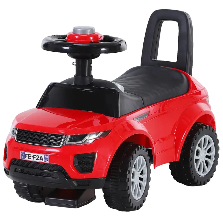 HOMCOM Quad Correpasillos Niño Coche sin Pedales para Bebé Juguete Andador Estilo Carrera con Orador  62x28x41,5cm - 1