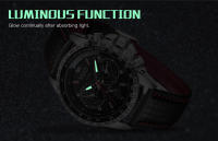 Reloj De Pulsera De Cuarzo Para Hombre MEGIR Moda Resistente Al Agua Con Correa De Cuero Negro Lujo Y Casual Estilosólido - details 4