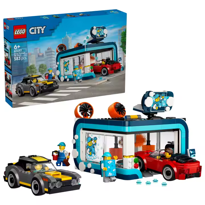 LEGO® 60497 City Túnel de Autolavado de Juguete con 2 Maquetas de Coches - 1