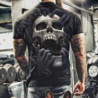 Camiseta 3D De Hombre Con Estampado De Calavera Talla Grande Estilo Casual Verano Manga Corta Transpirable Ropa Diaria - details 10