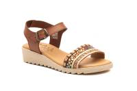 AE-227 Cuero  Hecho en España Sandalias Mujer Piel Cuero Trenzado Numeración: 35-41 Marca: Alto Estilo Color: Cuero sandalia muy comoda y elegante ideal para el verano - details 1