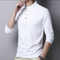 Camisa Polo De Moda Para Hombres Manga Larga Transpirable Estilo Coreano Cómoda Con Cuello Erguido Top De Verano Sin Capucha - details 7