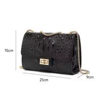 Bolso De Hombro Cruzado Para Mujer 2024 Moda Mediano Con Cadena Satchel PU Con Lining De Cuero Sintético Bolsillo Interior De Cierre De Cremallera Y Hebilla - details 0
