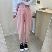 Pantalones Vaqueros Casual Para Mujer REALEFT Con Bolsillos Delanteros Cintura Alta Vintage Color Sólido Pantalones Rectos Para Damas - details 2