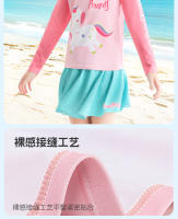 Traje de baño para niñas, traje de baño profesional de manga larga dividido con protector solar para playa, bonito traje de baño - details 15