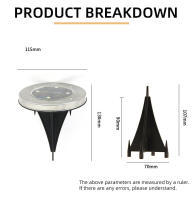 4PCS Lámpara Solar LED Para Jardín Impermeable 4LED/8LED Decoración De Césped Luz Subterránea Para Terraza Patio Estilo Contemporáneo - details 9