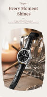 Reloj De Mujer OLEVS Original Con Correa De Cuero Impermeable Y Luz Aérea Calendario Sencillo Elegante Casual De Lujo Moda Quartzo - details 2