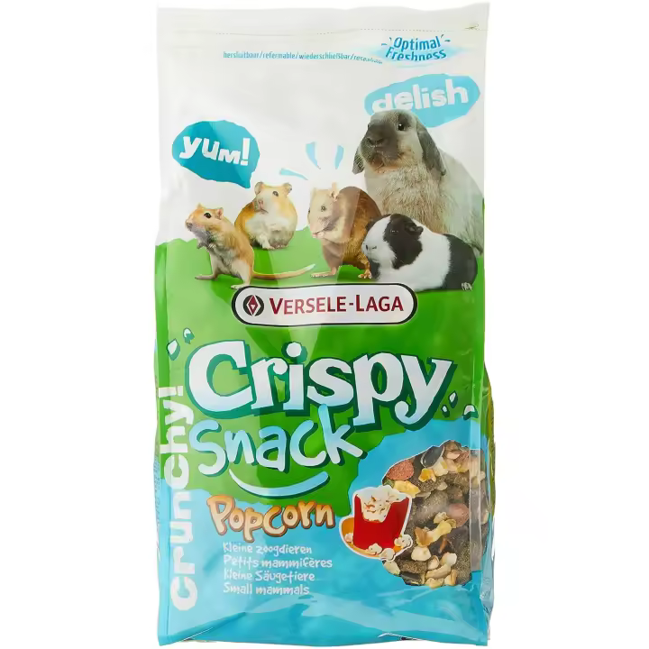 Versele-Laga Crispy Snack Popcorn para Roedores 650 Gr - Alimento Complementario Rico en Verduras - 1