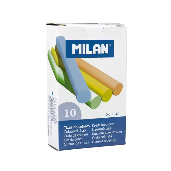 MILAN Caja 10 tizas de colores (sulfato de calcio) - 1