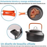 Kit De Cocina Para Camping 1 Pieza Set De Cocina Al Aire Libre Equipamiento De Aluminio Para Viajes Picnics BBQ Con Potencia Plástica - details 3
