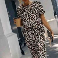 Conjunto De Pantalones Sueltos Con Estampado De Leopardo Para Mujer Elegante Verano Dos Piezas Traje Conjunto De Ropa Para Mujer De Mediana Edad - details 4