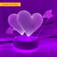 Lámpara De Noche 3D Con Corazones Y Interruptor Táctil LED Para Decoración De Hogar Luz Atmosférica Colorida Para Mesa Lámpara De Borde - details 8
