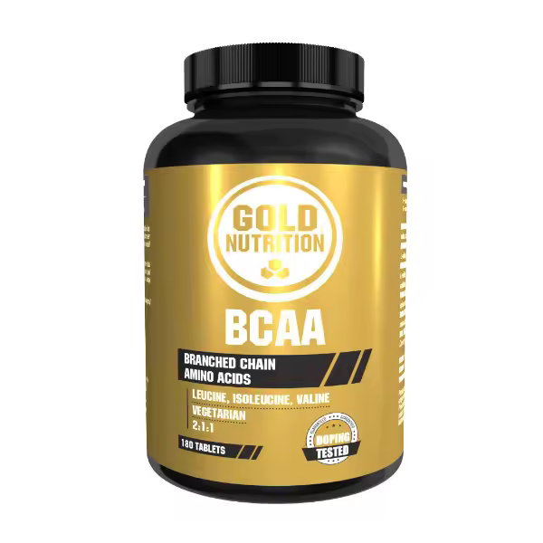 GoldNutrition - BCAA's - 180 tabls. - Favorece la síntesis de proteínas musculares - 180 tabletas de BCAA para un suministro prolongado - Ratio óptimo de Leucina, Isoleucina y Valina. - 1
