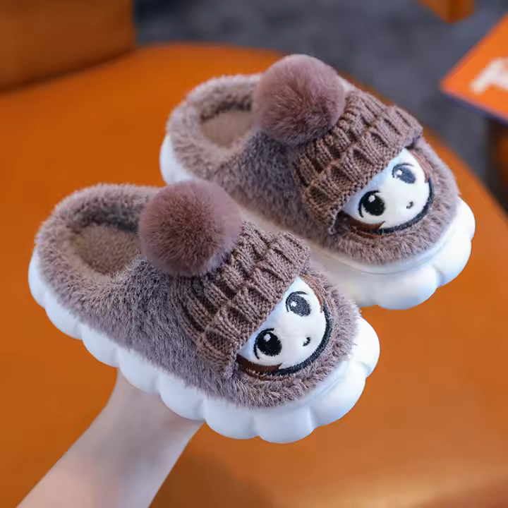 Chupines De Algodón Para Niños Y Niñas Con Diseño De Dibujos Animados Calor Para Interior Y Exterior Invierno Antideslizantes Tallas Para 3-12 Años - 1
