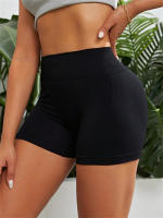 Shorts De Yoga Para Mujer De Color Sólido Y Elasticidad Alta Sin Costuras Transpirables Y Cómodas Para Correr En Primavera - details 3