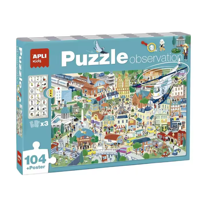 PUZZLE APLI KIDS OBSERVACION CIUDAD  104 PIEZAS + POSTER - 1