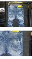 Jeans Skinny Para Hombre Con Agujeros Y Desgaste En Azul Destacados Pantalones De Denim Para Calle Moda Hip Hop Talla Media Longitud Completa - details 6