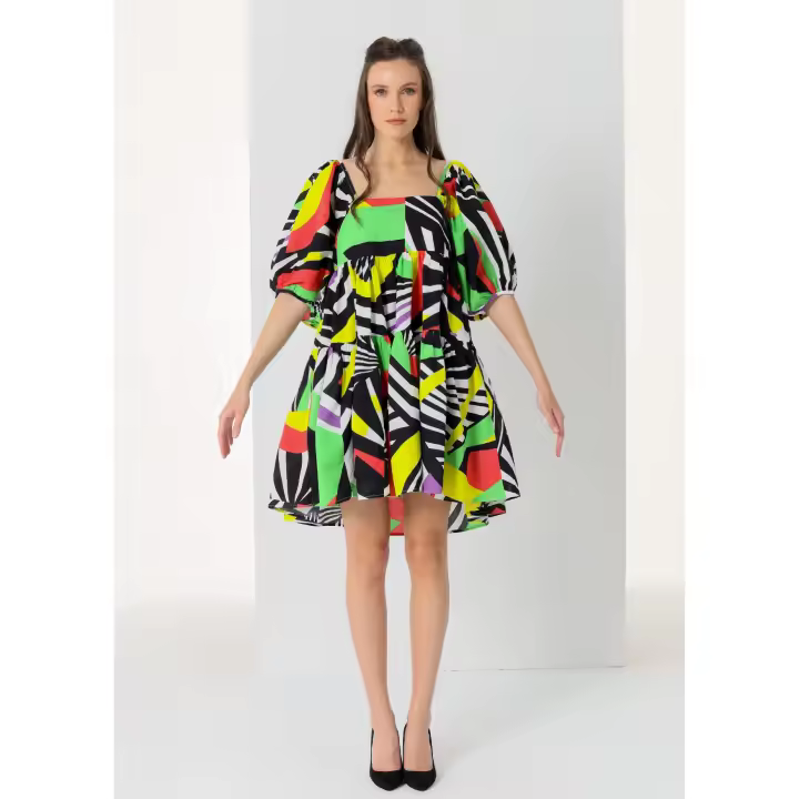 Victorio & Lucchino - Vestido corto con volumen estampado - 1