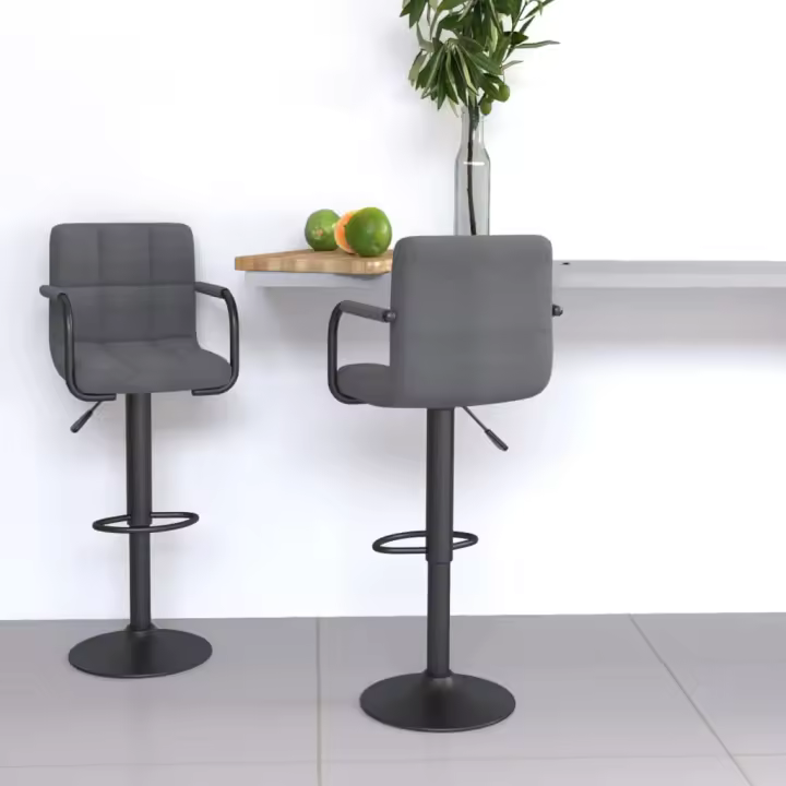 vidaXL Taburetes de cocina 2 unidades tela en color Gris claro/Crema/Azul y más | cómodas modernas ergonómicas para comedor cocina salón hogar - 1