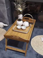 Mesa De Computadora Plegable Con Ventana Tatami Mesa De Desayuno Para Laptop Mesa De Dormitorio Con Almacenamiento Material De Bambú Tamaño 50x24cm - details 7