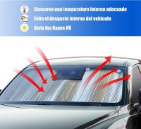 Parasol Coche Delantero, Parasol de Ventana Delantera Parasol Luna de Coche Metalizado Cortina Reflectante para Vehículo Protección Rayos UV Parabrisas - details 3