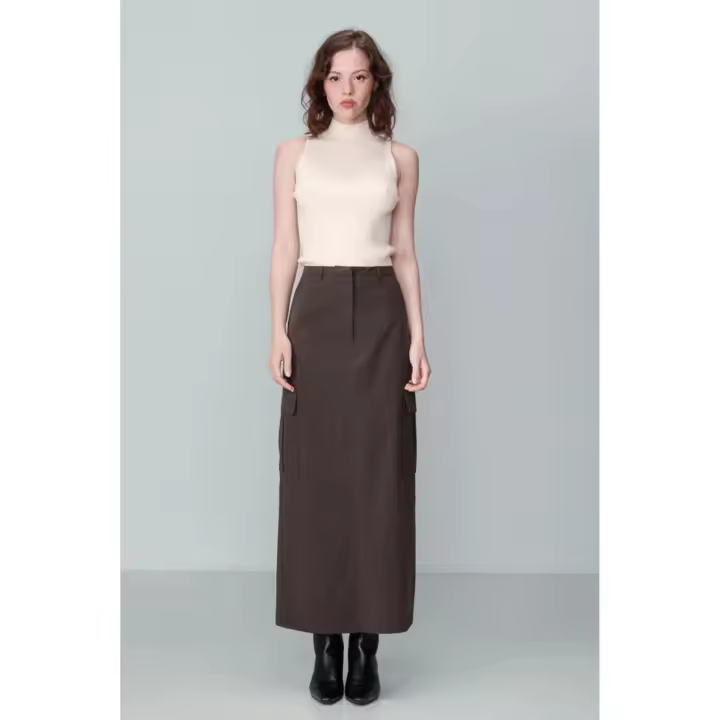 Grace and Mila Falda Larga Cargo Gris Antracita     Faldas - 1