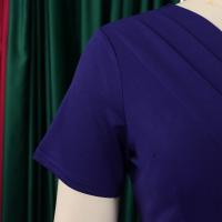 Vestido Elegante Para Oficina Para Mujer Con Cuello En V Manga Corta Cinturón Ajustado Recto Midi Formal Ropa De Negocios Para Mujer - details 20