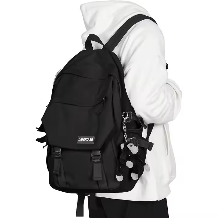 School Backpack Waterproof Black Bookbag College High School Bags For Boys Girls Lightweight Travel Rucksack Casual Daypack Laptop Backpacks For Men W - 1