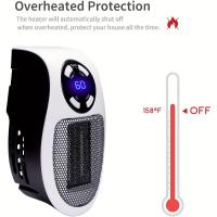 Calentador eléctrico inteligente de pared, calentador pequeño portátil con termostato ajustable y temporizador, 500W - details 2
