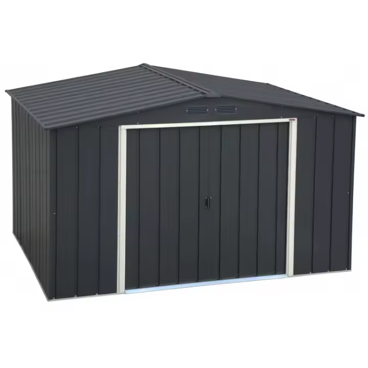 Premium Garden House Duramax by Ezooza 2422X3221X1961mm Metal Gris 10x8: Solución robusta y espaciosa - 1
