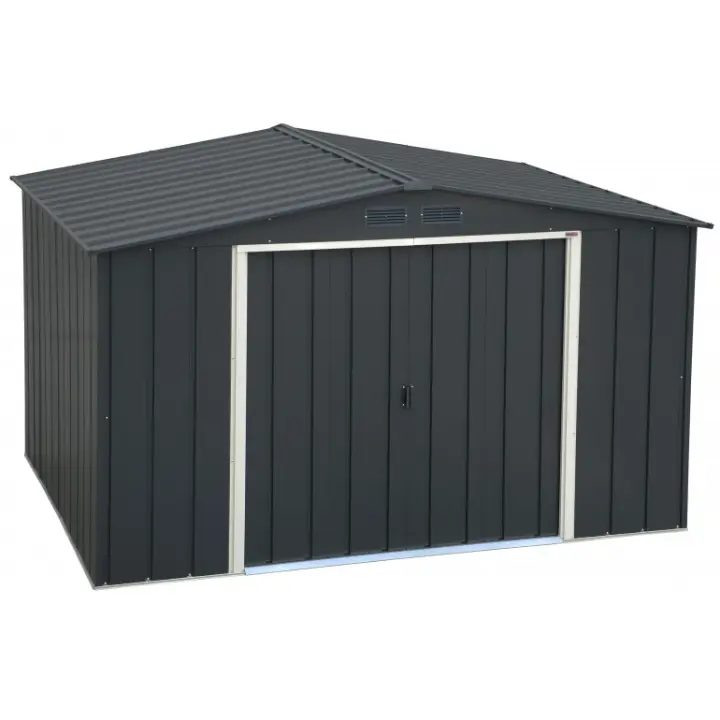 Premium Garden House Duramax by Ezooza 2422X3221X1961mm Metal Gris 10x8: Solución robusta y espaciosa - 1