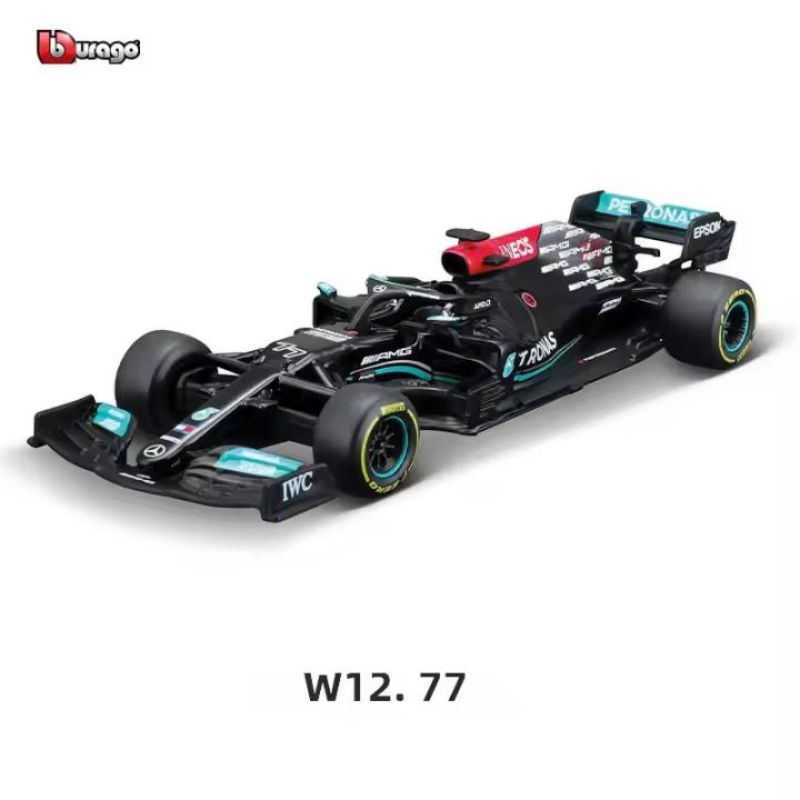 Modelo De Coche De F1 Bburago 1:43 Mercedes-AMG W12 44 Lewis Hamilton 77 Valtteri Bottas Simulación Metálica Juguete Super Para Coleccionistas - 1