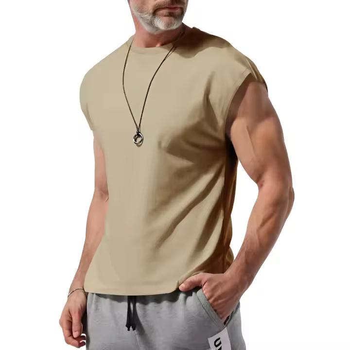 Camiseta Sin Mangas Para Hombre Verano 2024 Estilo Casual Ligero Y Transpirable Vest Top De Polyester Para Jóvenes - 1