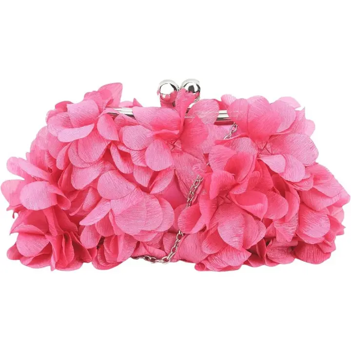 Bolso de mano de noche para mujer, pequeño bolso floral con cadena para bodas, fiestas, bailes de graduación - 1