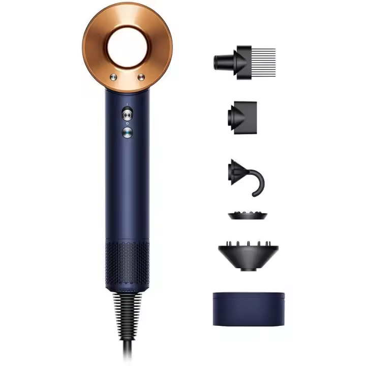 Secador de pelo Dyson Supersonic HD08 Azul/Cobre, iónico y profesional con accesorios - 1