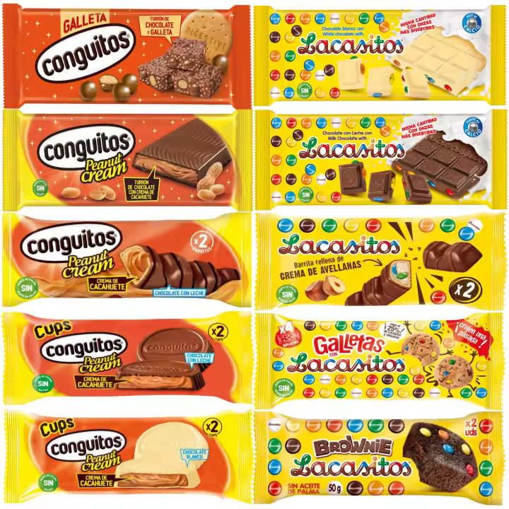 Pack Lacasitos y Conguitos – 10 Chocolates, Turrones y Barritas (988 g) - 1