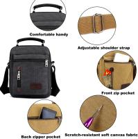 Bolso bandolera de Lona para hombre Bolsa Cruzada de viaje de gran capacidad Bolso casual con múltiples bolsos para trabajo compresas - details 7