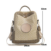 Nueva Mochila Retro Para Mujer Con Diseño De Impresión Gran Capacidad De Almacenamiento Para Viajes Material PU De Alta Calidad Bolsa Escolar Con Manijas Suaves Y Correas De Hombro - details 1