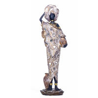 CAPRILO REGALOS & DECORACIÓN Figura Decorativa Multicolor de Resina "Mujer Africana Vestida con Jarrones" Adornos y Esculturas. Regalos Originales. Decoración Hogar. 12 x 8 x 38,50 cm - details 0