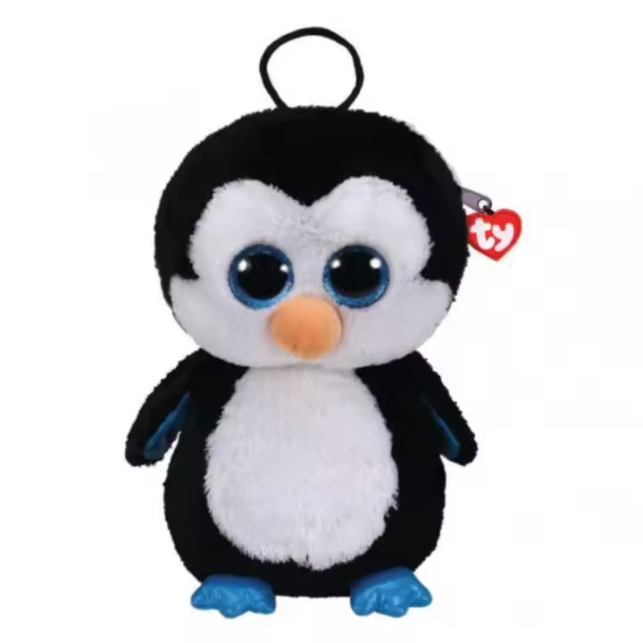 Mochila de peluche WADDLES - Pingüino - Unisex - Negra y blanca - TY GEAR - 1