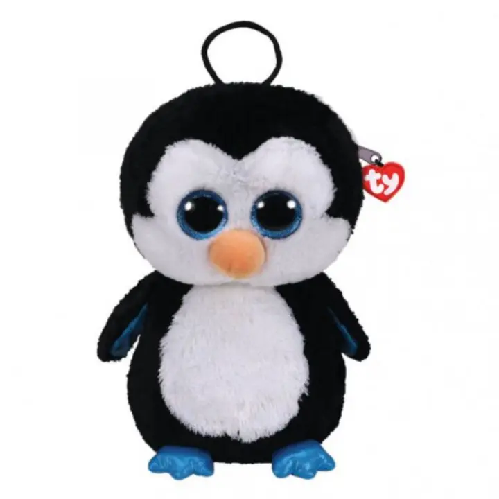 Mochila de peluche WADDLES - Pingüino - Unisex - Negra y blanca - TY GEAR - 1