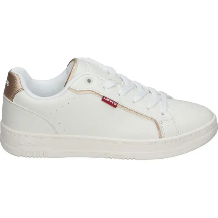 LEVI'S | Zapatilla Baja LEVI’S CARRIE PU para Mujer – Zapatilla en Color Blanco con Detalles – Sneaker con Cierre de Cordones – Estilo Casual – Cómodas y de Alta Calidad - 1