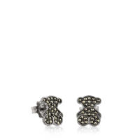 Pendientes de Oso de Plata de Ley 925, incrustaciones de Piedras preciosas Naturales, Diseño personalizado de - details 5