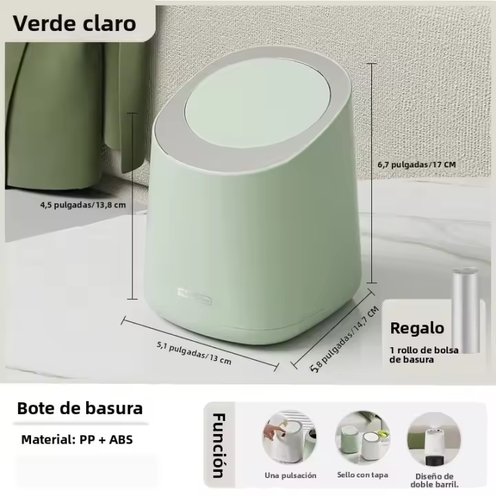 Mini Papelera De Escritorio Lindo Y Compacta Capacidad Doble Para Oficina Y Dormitorio Recipiente De Almacenamiento Pequeño Con Estilo De Bomba - 1