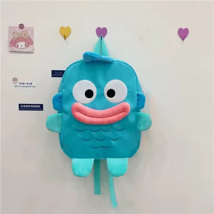 Bolso Pequeño Para Niñas Con Peluche De Peces Ugly Cute Dibujos Animados Monstruo De Mar Muñeca Bolsa De Hombro Estilo Cartoon - 1