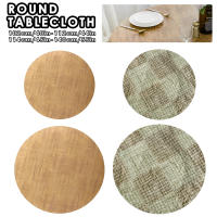 Mantel Redondo Impermeable Y Antiaceite Para Hogar Y Exterior Estilo Pastoral Textura De Madera/Cosido Decorativo Protección De Mesa - details 0