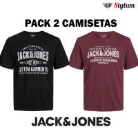 Jack & Jones Hombre Pack 2 Camisetas de Algodón Logo estampado Ajuste Regular Fit  Moda Casual Informal - details 2