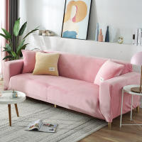 Cubierta De Sofá De Terciopelo Para Sala De Estar Color Gris Estirable Sólido Cubierta De Sofá Conjunto Funda Para Asiento Y Cojín 1PC - details 18