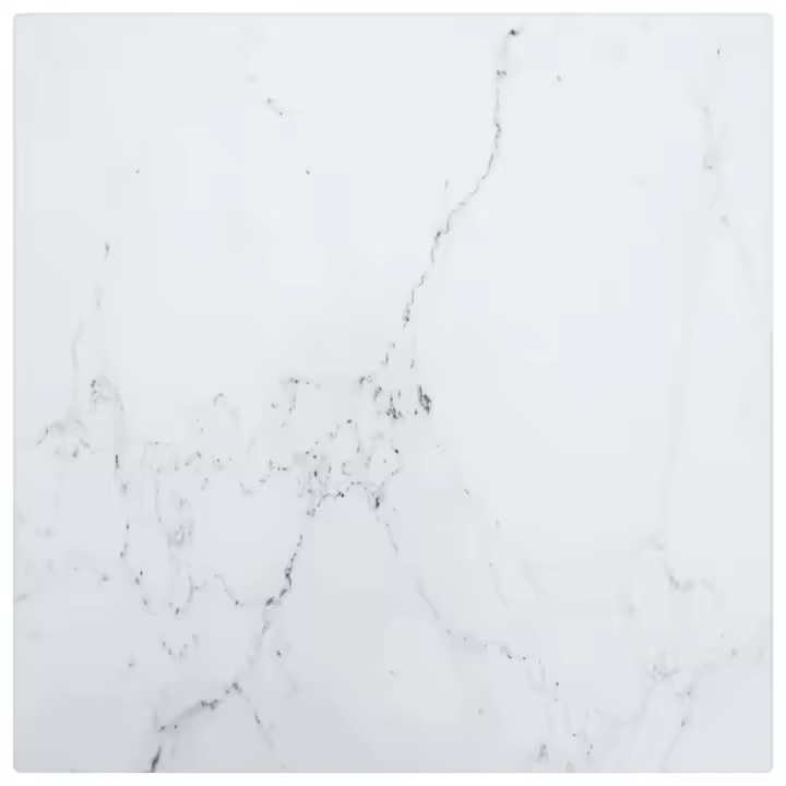 vidaXL Tablero mesa diseño mármol vidrio templado blanco 30x30 cm 6 mm - 1