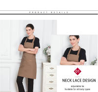 Delantal De Cocina De Lona Para Hombres Y Mujeres Con Bolsillo Adecuado Para Chef Grill Restaurante Barra Tiendas De Belleza Uniforme De Estudios De Uñas - details 2